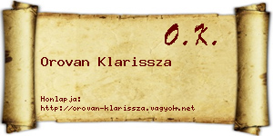 Orovan Klarissza névjegykártya